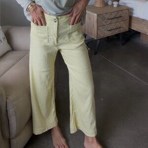Collette Light Yellow Wide-Leg Pants